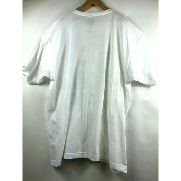 Ecko Unltd Mens M White T-Shirt w Black Rubber Gold Graphic Logo Print Sz Medium - Picture 6 of 6